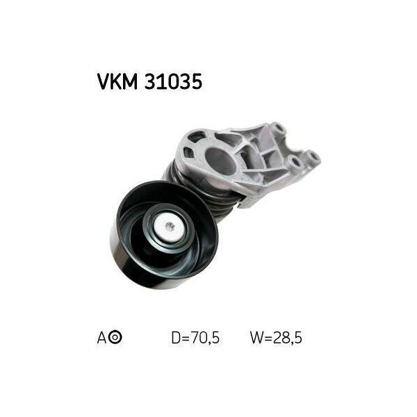 Skf Vkm 31035 - Oe 045 903 315 A Puleggia Tenditore, Cinghia A V Per A2 (8Z), Cordoba (6L), Ibiza (6L), Fabia I (6Y), Fabia Ii (54), Roomster (5J), Fox (5Z), Lupo (6E1, 6X1), Polo (9N)-image