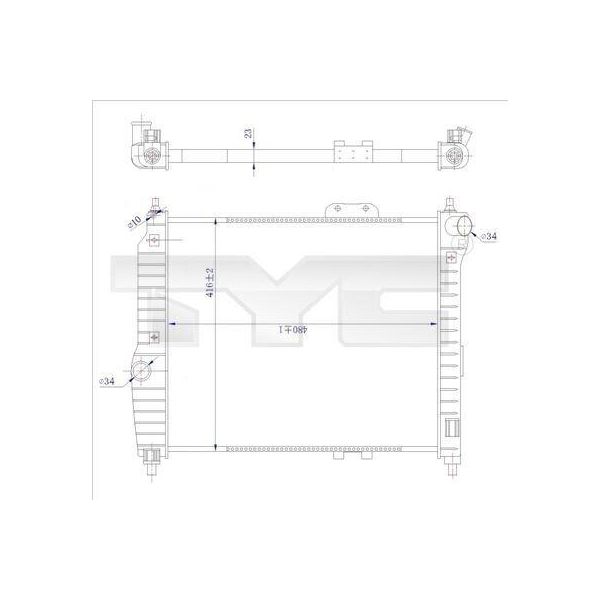 Tyc 706-0021-R - Oe P96536523 Radiatore, Raffreddamento Motore Per Aveo (T200), Aveo (T250, T255)-image