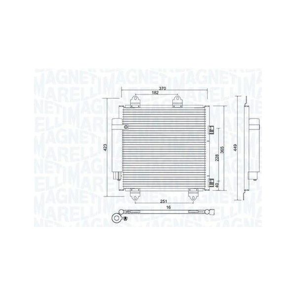 Magneti Marelli 350203753000 - Condensatore Aria Condizionata Oe 6455EE Con Essiccatore Per C1 (Pm, Pn), Aygo (B4), Aygo (B1)-image