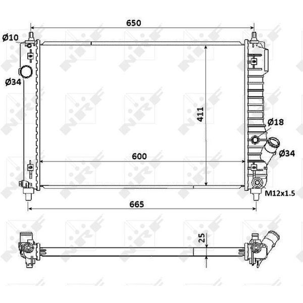 Nrf 53903 - Radiatore Oe 96942182, Raffreddamento Motore Per Aveo (T250, T255)-image