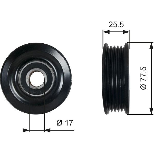 Gates T38478 - Puleggia Tenditore Oe 6935235, Cinghia A V Per Mondeo Ii-image