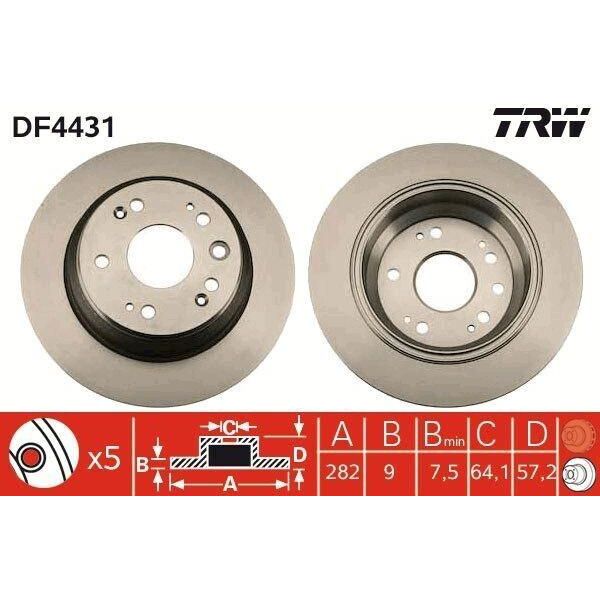 Trw DF4431 - Disco Freno Oe 42510 SZ3 900 Per Accord Vii-image