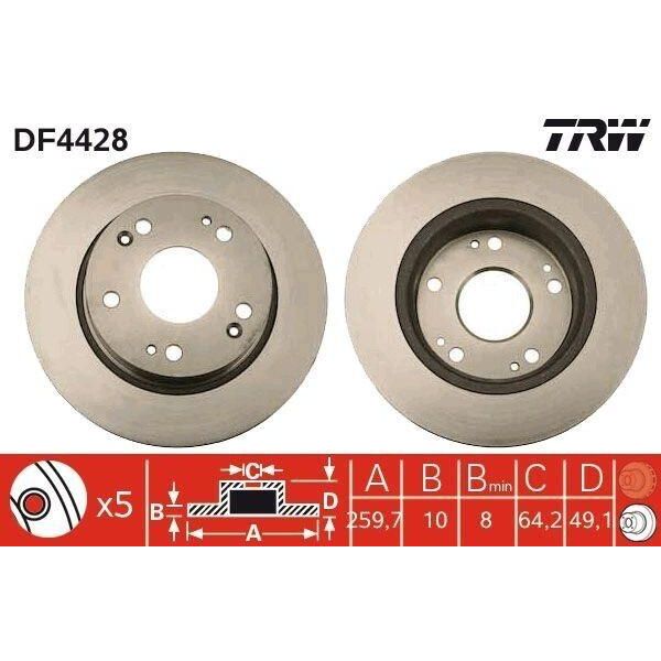 Trw DF4428 - Disco Freno Oe 42510 Sea E50 Per Accord Vii-image