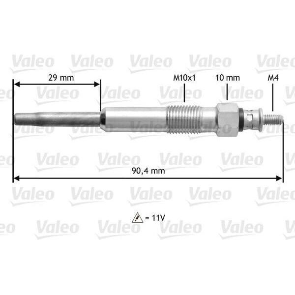 Valeo 345101 Candela Di Preriscaldamento Oe 59624J Compatibile Con Duster, Logan, Sandero, Carisma, Space Star, Almera, Interstar, Kubistar, Micra, Note, NV200, Primastar, Primera, Qashqai, Tiida, Trade, Movano, Vivaro, Clio, Espace, Scenic, Kangoo, Koleos, Laguna, Master, Megane, Modus, Thalia, Trafic, Twingo-image