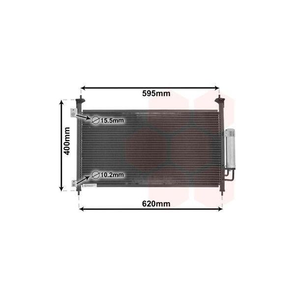 Van Wezel 25005213 Condensatore Climatizzatore Condensatore Climatizzatore Per Honda Civic Viii Hatchback (Fn, Fk) +Essiccatore-image
