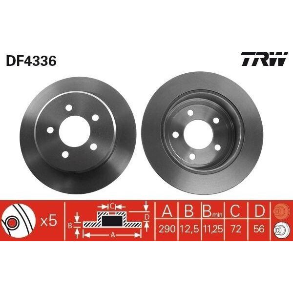 Trw DF4336 - Disco Freno Oe 4721220AA Per Voyager Iii (Gs), Voyager Iv-image