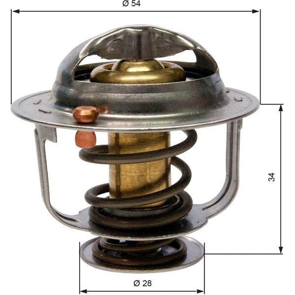 Gates TH31788G1 - Termostato Del Liquido Di Raffreddamento Oe 19301PHM305 Per Jazz Iii, Jazz Ii, Insight (Ze), Civic Viii, Civic Ix-image