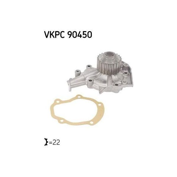 Skf Vkpc 90450 - Pompa Dell'acqua Oe 25194440 Per Spark (M200, M250), Aveo (T200), Aveo (T250, T255), Matiz (M200, M250)-image