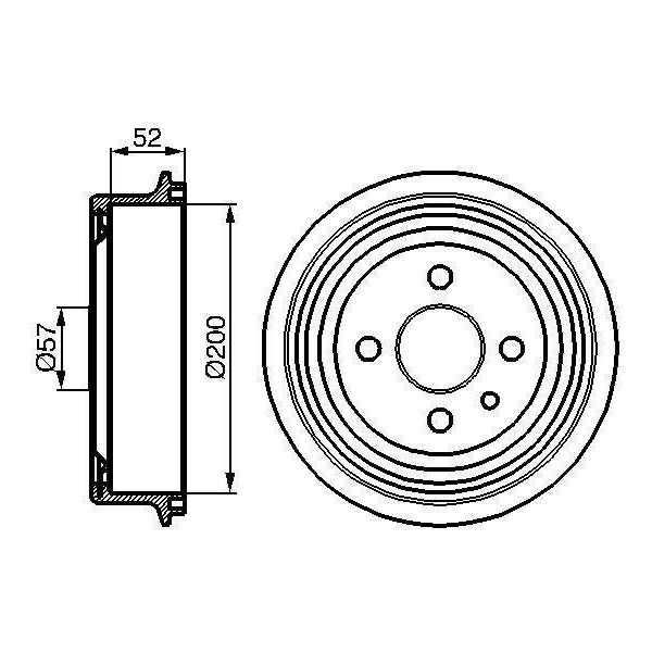 Bosch 0 986 477 018 - Oe 90168958 Tamburo Del Freno Per Astra G-image