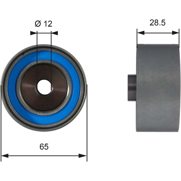 Gates T42081 Rullo Di Rinvio/Guida, Cinghia Dentata Oe 55597415 Compatibile Con Zafira, Vectra, Mokka, Meriva, Corsa D, Corsa C, Corsa B, Combo, Astra J, Astra H, Astra (A04), Astra G, Astra F, Civic, Trax, Cruze-image