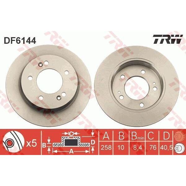 Trw DF6144 - Oe 58411 1P300 Disco Freno Per Ix20 (Jc), Venga (Yn)-image