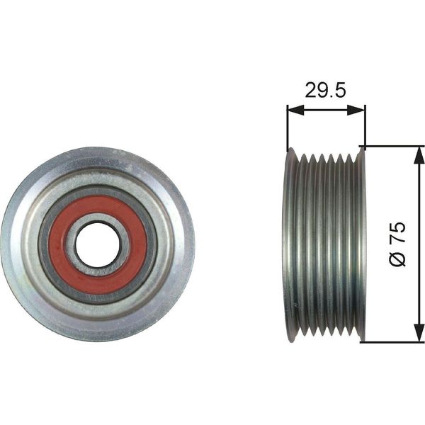 Gates T36447 - Puleggia Folle Oe 56980RSRE01, Cinghia A V Per Civic Viii-image