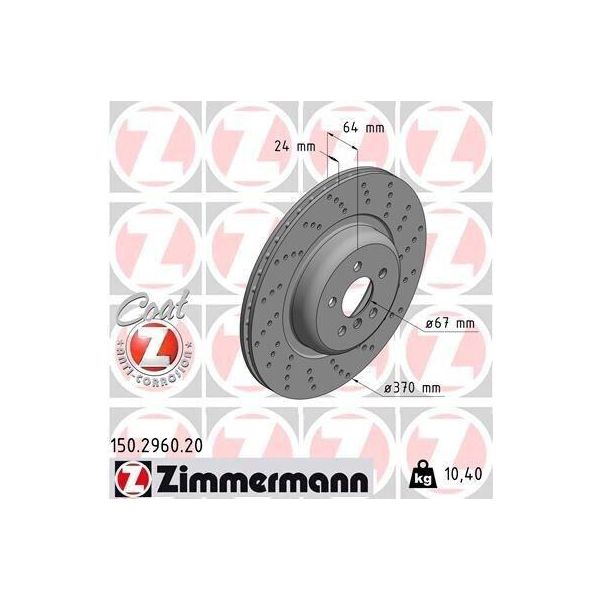 Zimmermann 150.2960.20 - Disco Freno Per Serie 5 (F90, G30), Serie 5 (G31), Serie 6 Gt (G32), Serie 7 (G11, G12)-image