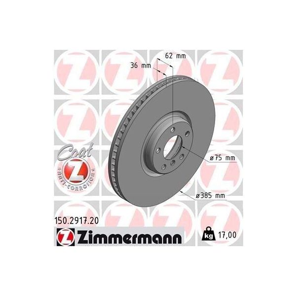 Zimmermann 150.2917.20 - Disco Freno Per X5 (E70), X5 (F15, F85), X6 (E71)-image