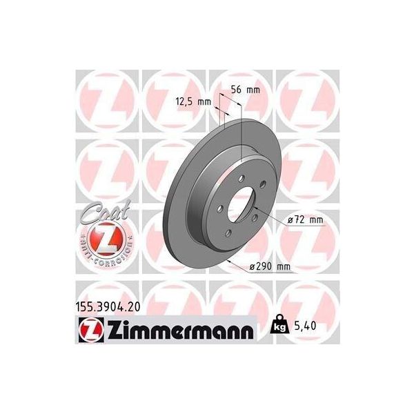 Zimmermann 155.3904.20 - Disco Freno Per Voyager Iv-image