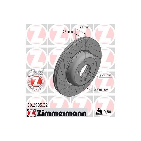 Zimmermann 150.2935.32 - Disco Freno Per Serie 1 (E81), Serie 1 (E87), Serie 3 (E90), Serie 3 (E93), Serie 3 (E91), Serie 3 (E92), Serie 1 (E82), Serie 1 (E88)-image