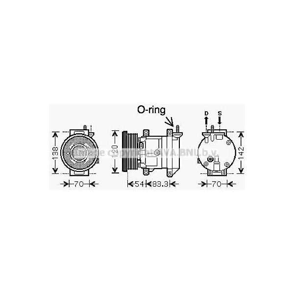 Prasco DWAK071 - Compressore Aria Condizionata Oe 714978 Per Aveo (T200), Aveo (T250, T255)-image