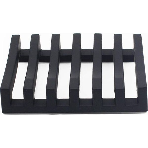 Inf Portasapone In Silicone Con Vaschetta Di Raccolta - Porta Sapone Antiscivolo Nero-image