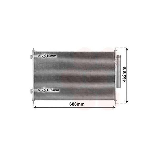 Van Wezel 25015700 Condensatore Climatizzatore Condensatore Climatizzatore Per Honda HR-V (Ru) +Essiccatore-image