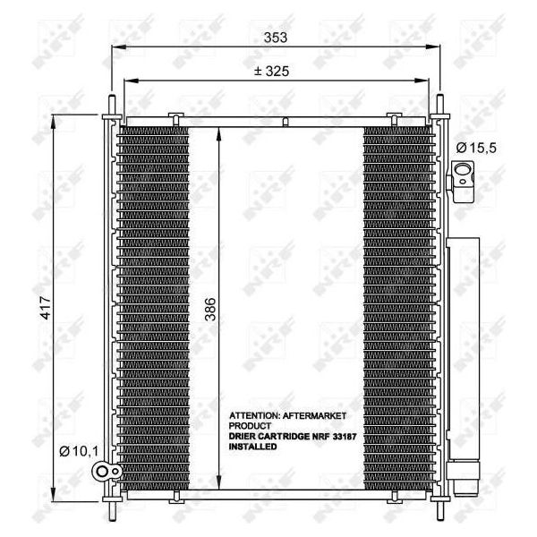 Nrf 35562 - Oe 80110SAA003 Condensatore Aria Condizionata Con Essiccatore Per Jazz Ii-image