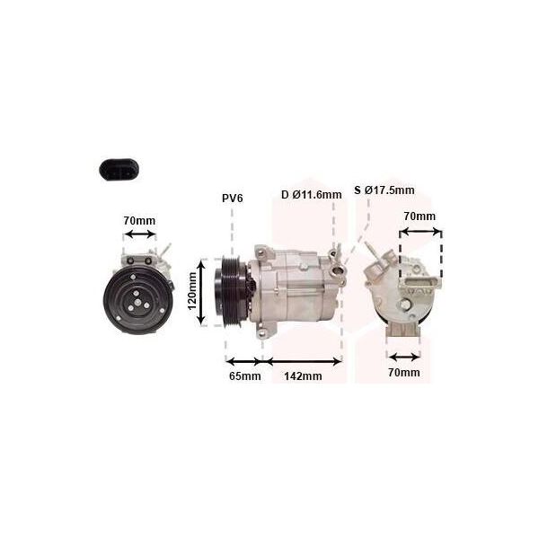 Van Wezel Compressore Aria Condizionata 12V Per Chevrolet Captiva Opel Antara-image