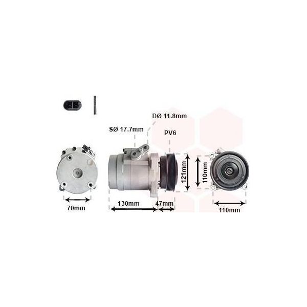 Van Wezel Compressore Aria Condizionata 12V Per Chevrolet Captiva Opel Antara-image