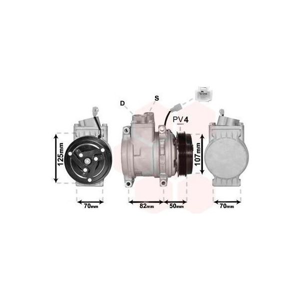 Van Wezel 0800K041 - Compressore Aria Condizionata Oe 95925478 Per Aveo (T250, T255)-image