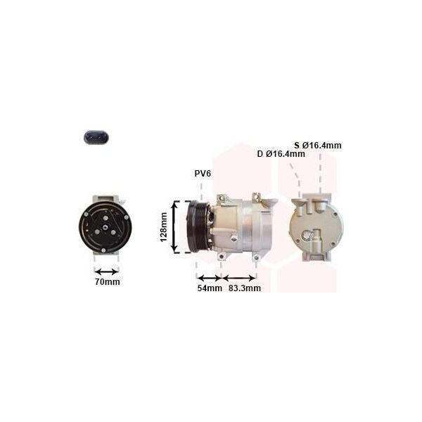 Van Wezel 8100K071 - Compressore Aria Condizionata Oe 96539392 Per Aveo (T250, T255), Lacetti (J200), Aveo (T200)-image