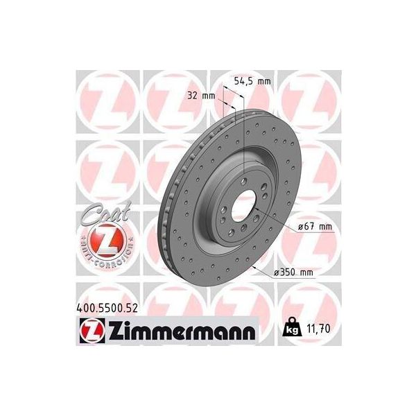 Zimmermann 400.5500.52 - Disco Freno Per Classe Gl (X166), Gle (W166), Gle (C292), Gls (X166), Classe M (W166)-image