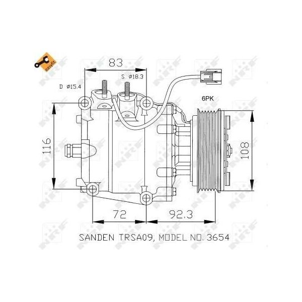 Nrf 32072 - Compressore Aria Condizionata Oe 38800PDEE010M Per Accord Vi, Civic Vii, Civic Viii, Stream (Rn)-image