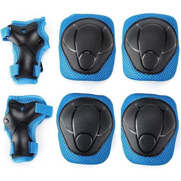 Inf Set Di Protezioni Per Bambini E Adulti - Ginocchiere, Gomitiere, Polsiere Blu-image