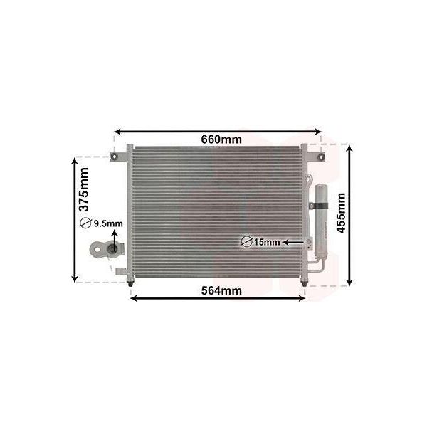 Van Wezel 81005049 - Oe 96469288 Condensatore Aria Condizionata Con Essiccatore Per Aveo (T200), Aveo (T250, T255)-image