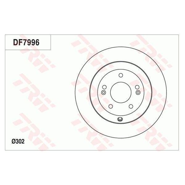 Trw DF7996 - Disco Freno Oe 58411 2P000 Per Grand Santa Fe, Santa Fe Ii (Cm), Santa Fe Iii (Dm), Sorento Ii (Xm)-image