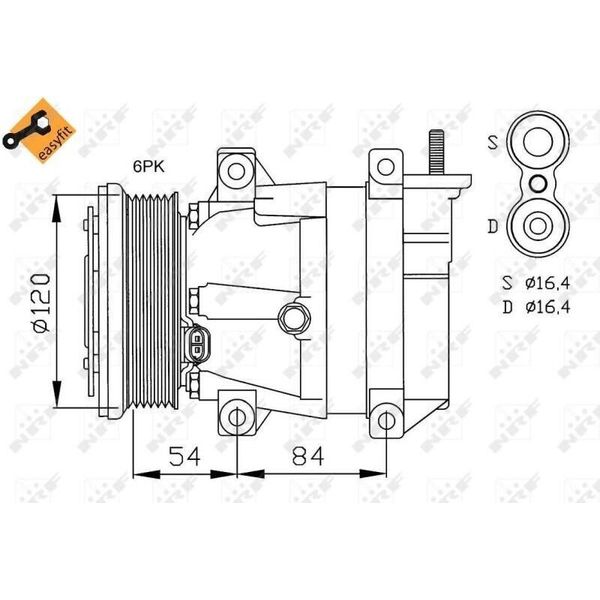 Nrf 32484 - Compressore Aria Condizionata Oe 95463949 Per Lacetti (J200)-image