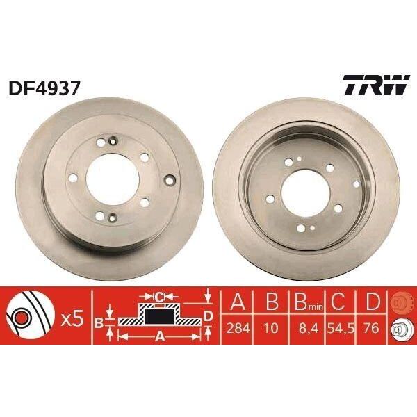 Trw DF4937 - Oe 58411 3L000 Disco Freno Per Grandeur (Tg), Opirus (Gh)-image