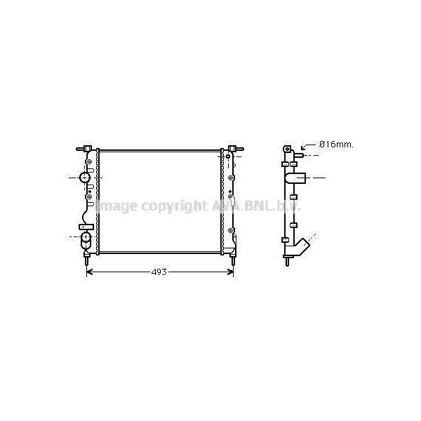 Prasco RTA2271 - Oe 2140000QAV Radiatore, Raffreddamento Motore Per Kangoo (Kc), Kangoo (Fc)-image