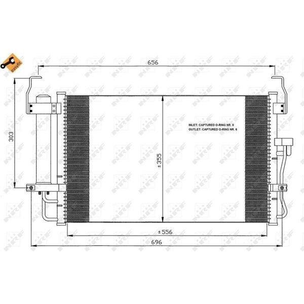 Nrf 35474 - Condensatore Aria Condizionata Oe 976062D000 Con Essiccatore Per Tiburon, Elantra (Xd), Coupe (Gk)-image