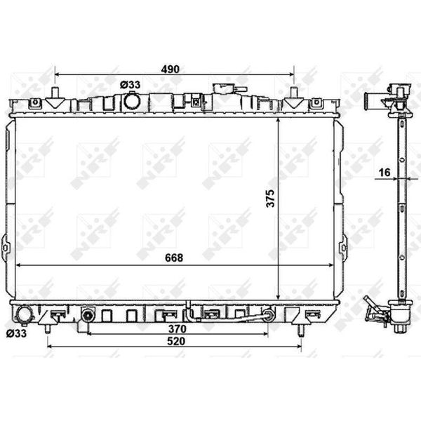 Nrf 53356 - Oe 253102D510 Radiatore, Raffreddamento Motore Per Coupé (Rd), Coupé (Gk), Elantra (Xd), Tiburon-image