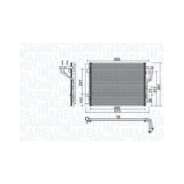 Magneti Marelli 350203976000 - Oe 97606 2H600 Condensatore Aria Condizionata Con Essiccatore Per I30 (Fd), Elantra (Hd), Pro Ceed (Ed), Ceed (Ed)-image
