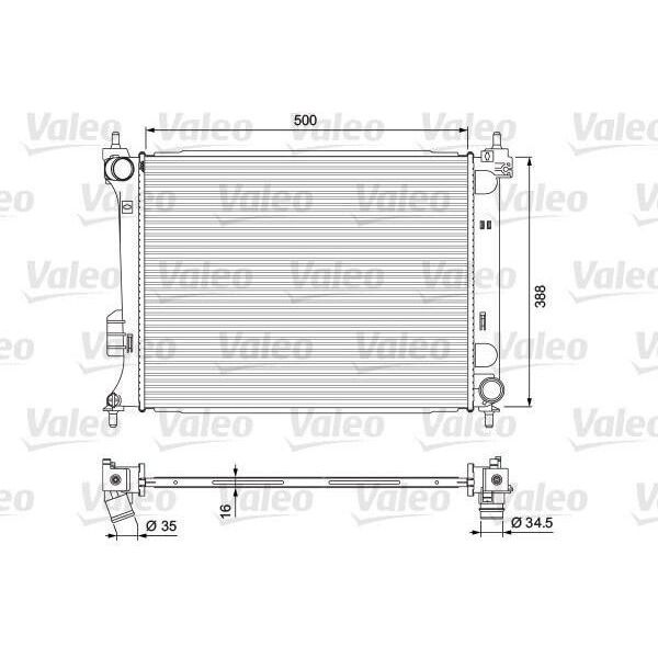 Valeo 701729 - Oe 25310 1J000 Radiatore, Raffreddamento Motore Per I20 (Pb)-image
