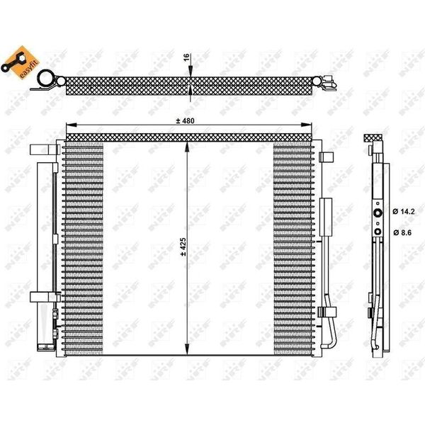 Nrf 350333 - Oe 976062W000 Condensatore Aria Condizionata Con Essiccatore Per Grand Santa Fe, Santa Fe Iii (Dm)-image