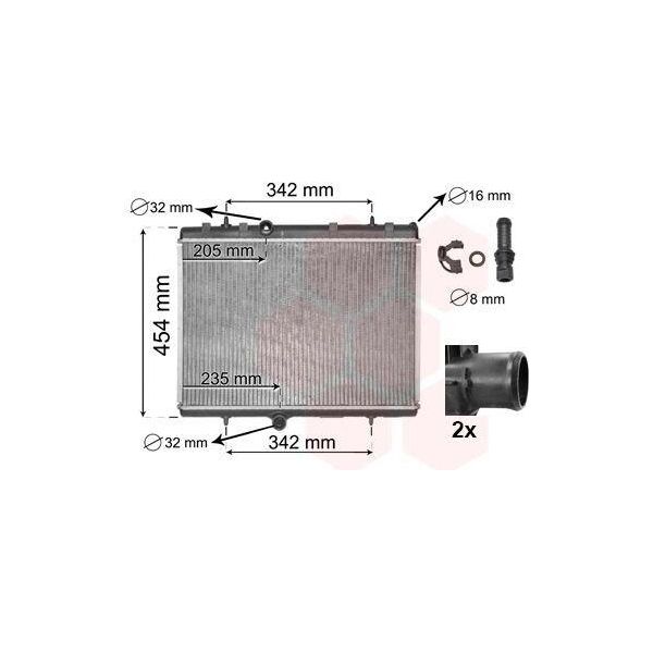 Van Wezel 40002267 - Radiatore Oe 1330S5, Raffreddamento Motore Per Berlingo, C3 Picasso (Sh), C4 (La), C4 G-Picasso I (Ua), C4 I (Lc), C4 Ii (Nc), C4 Picasso I (Ud), C5 Ii (Rc), C5 Ii (Re), C5 Iii (Rd), C5 Iii (Rw), DS4, DS5, 308 Sw I, Partner, Partner Tepee, 407, 407 Sw (6D, 6E), 3008 (0U), 307, 307 Cc (3B), 307 Sw (3H), 308 Cc (4B), 308 I, 5008 I, Rcz-image