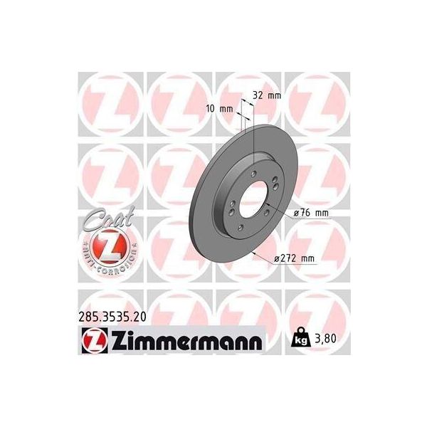 Zimmermann 285.3535.20 - Disco Freno Per I30 (Pd), Ceed (Cd), Proceed (Cd), Xceed (Cd)-image