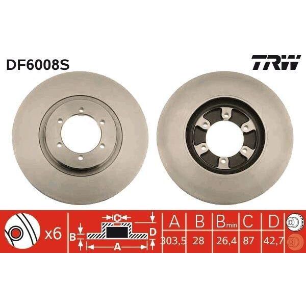 Trw DF6008S - Disco Freno Oe 51712 H1030 Per Terracan (Hp)-image