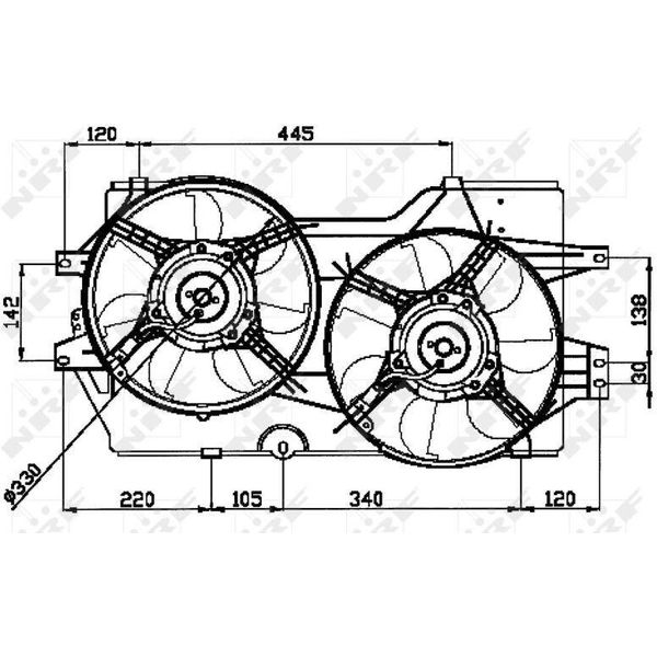 Nrf 47031 - Ventola Radiatore Oe 24682593 Per Voyager Iii (Gs), Voyager Iv-image
