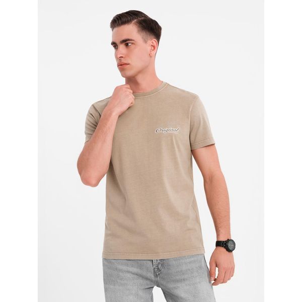 Ombre Clothing T-Shirt Da Uomo A Maniche Corte Helenef Beige Scuro Xxl-image
