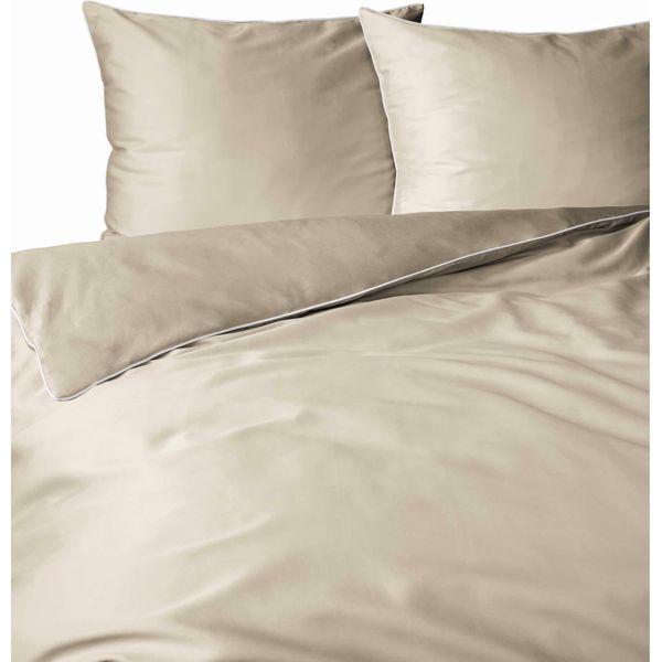 Detexpol Satin Biancheria Da Letto 160X200 Beige Chiaro Con Finiture Mako Satin 62-image