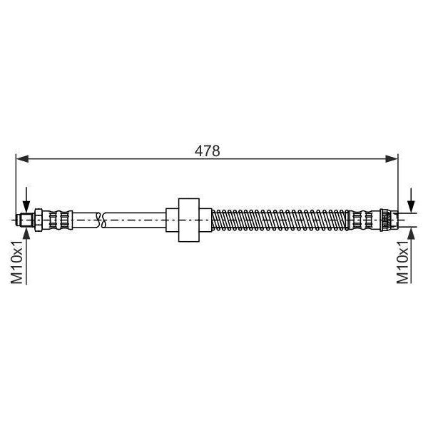 Bosch 1 987 476 868 - Oe 4806 A8 Bremsschlauch FüR Berlingo, C2 (Jm), C2 Enterprise (Jg), C3 I (Fc, Fn), C3 Pluriel (Hb), Xsara, Zx (N2), 1007 (Km), Partner (5, G)-image