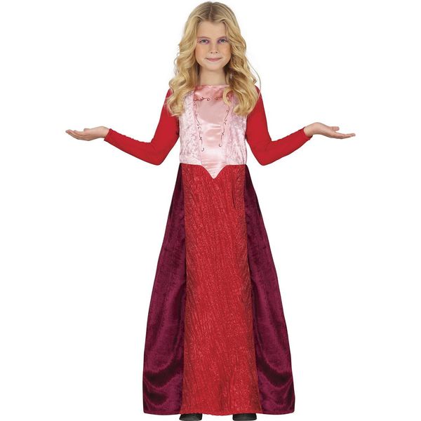 Costume Da Strega Halloween Bambini Fata Magica Rosso Rosa Mistico Costume Abito Streghe Ballo Glamour Festival Sera Moda Fantasia Eleganza, Taglia: 140/146 Colore: Rosso-image