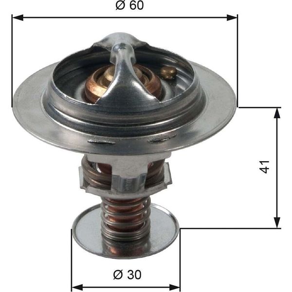 Gates TH34882G1 - Termostato Liquido Di Raffreddamento Oe 255003C100 Per Genesis (Bh), Genesis, Grandeur (Tg), Ix55, Sonata V (Nf), Opirus (Gh), Sorento I (Jc), 4 Runner, Hilux-image